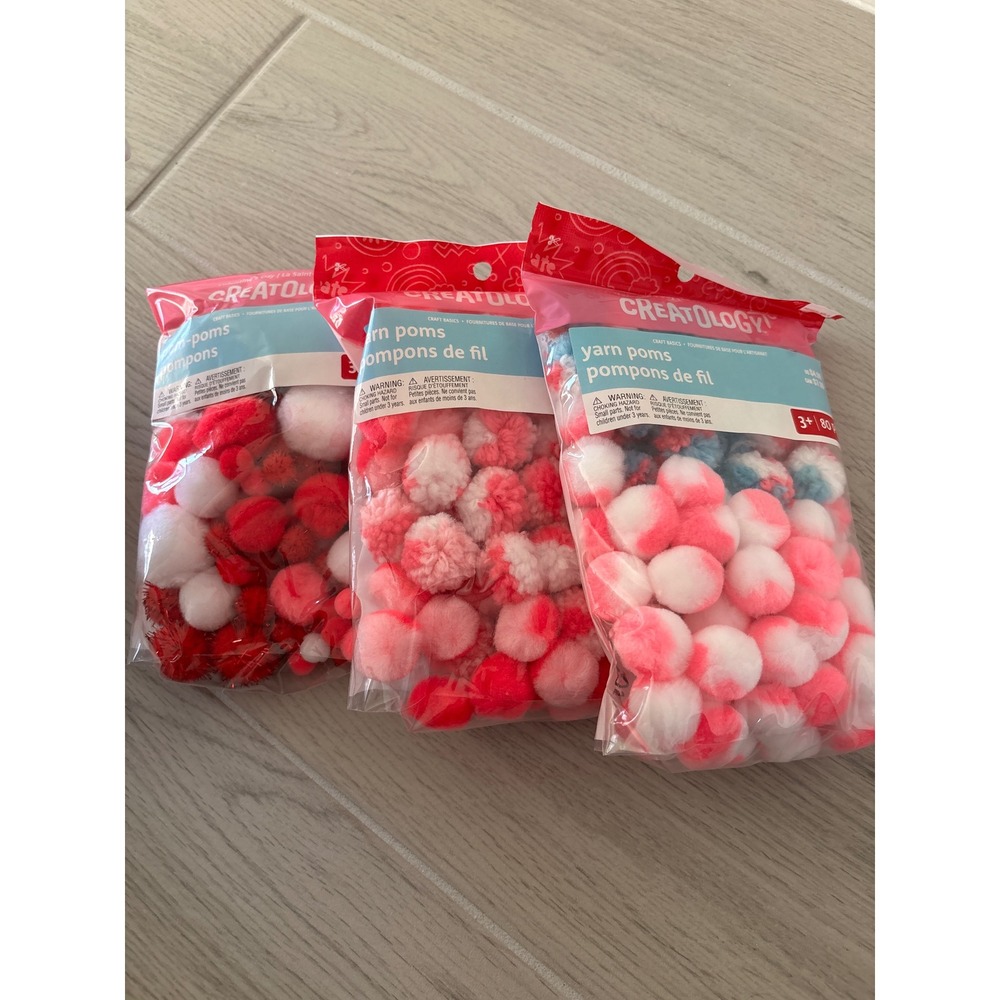 Creatology Yarn Poms Pompons  Craft Supplies 3 Packs  240 Pcs total